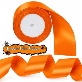 tenn well Orange Ribbon 50mm, 22 Meters Fabric Satin Ribbon