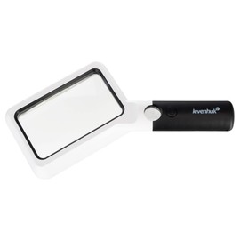 Levenhuk Zeno Read ZR18 Lightweight Handheld LED Magnifier with Light and 2x / 20x Magnification for Close Work with Small Texts, Documents, Images and Photos