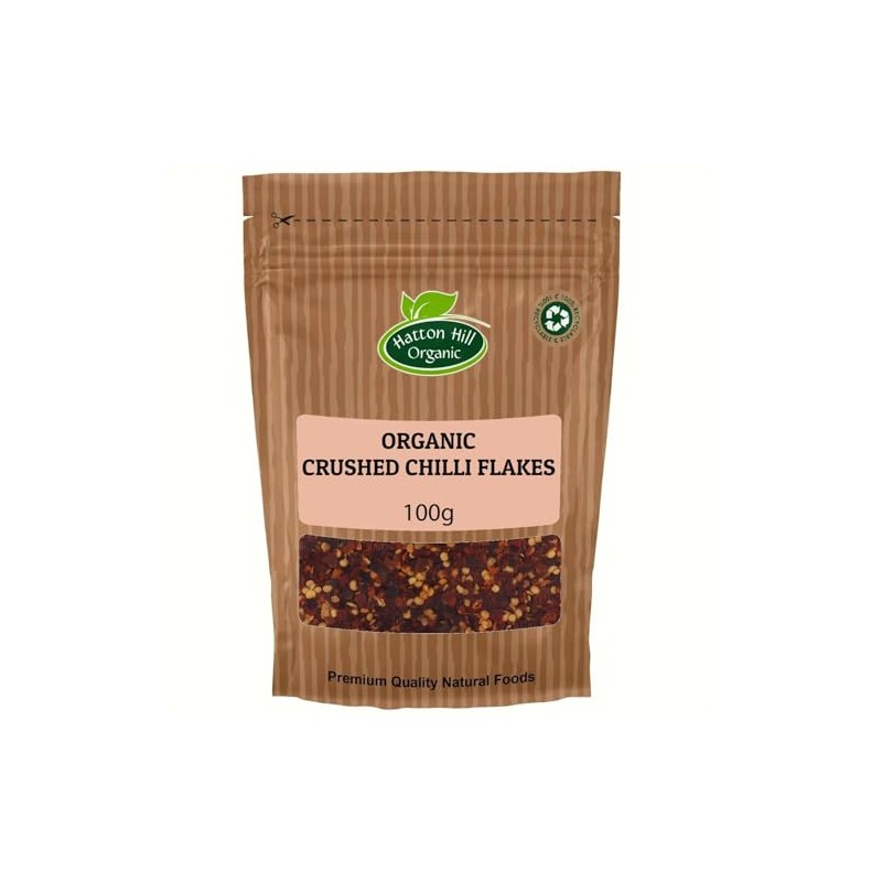 Organic Crushed Chilli Flakes 100g by Hatton Hill Organic