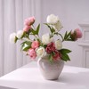Faux Silk Peonies Artificial Flowers (4, Old Rose White)