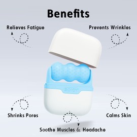 Leeshine Rodillo de Hielo para Rostro Y Ojos: Herramientas para El Cuidado de La Piel Facial con Rodillo 2 En 1 Y Estuche de Transporte para Reducir La Hinchazón Y Aliviar La Migraña Y El Dolor. Regal