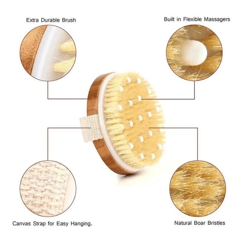 Cepillo Corporal Exfolia El Cuerpo Y Elimina Piel Muerta Madera