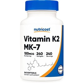 Nutricost Vitamin K2 MK-7 100 mcg, 240 Softgels - Gluten Free and Non-GMO MK7