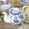 fanquare Porcelain Tea Sets,Blue British Coffee Cups& Saucer Service for