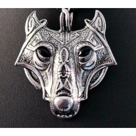Fashion Jewelry big NORDIC VIKING WOLF HEAD 3D FACE CELTIC PENDANT 24" sterling 925 silver chain