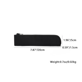 YONBEN Pencil Case Cute Thin Slim Pencil Pouch Small Stylish nylon Lightweight bag (Black,Oxford Fabric)