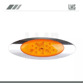 LMS 8x 6.5'' 16LED Amber Side Marker Clearance Light for Freightliner w/Chrome Bezel