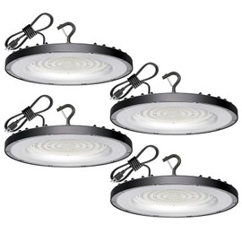 WTL 150W UFO LED High Bay Light，108V-132V，16500LM High Bay Led Shop Lights，5000k UFO Lights ，IP65 Waterproof Commercial Bay Lighting，Shop Light for Warehouse, Garage, Factor,4Pack