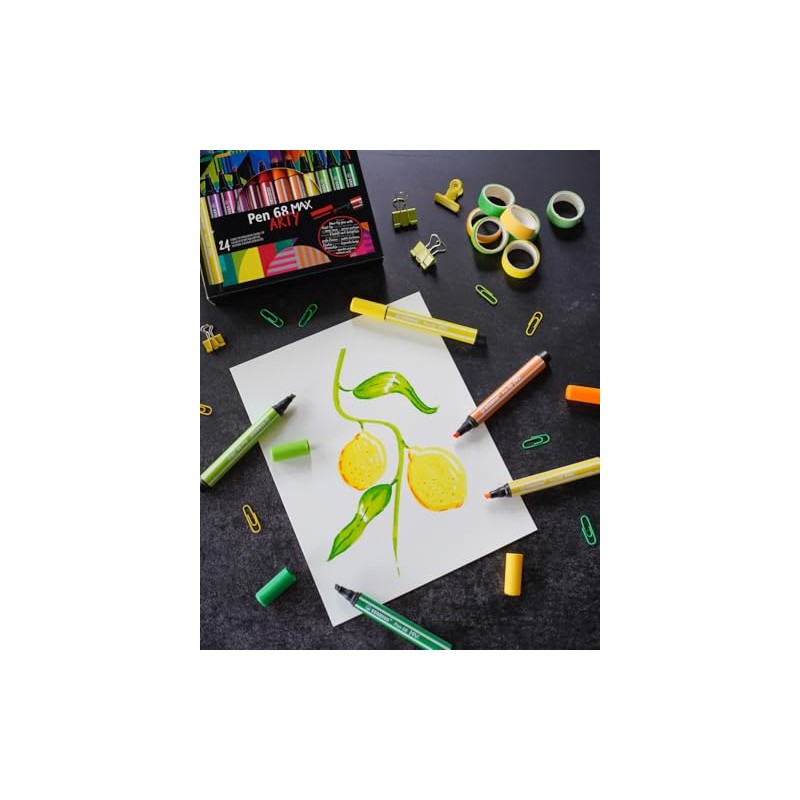 STABILO Pen 68 MAX ARTY - Estuche con 6 colores