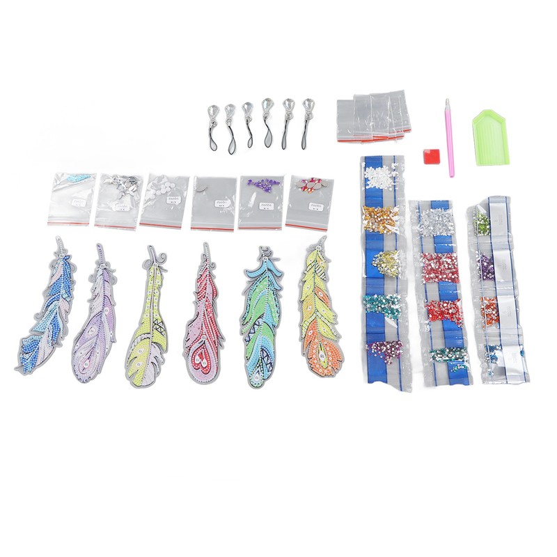 DIY Diamond Feather Bookmark Lightweight Delicate Bend Resistant Beaded Page