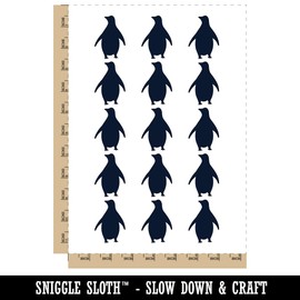 Chill Penguin Silhouette Temporary Tattoo Water Resistant Fake Body Art Set Collection - 15 2" Tattoos (1 Sheet)