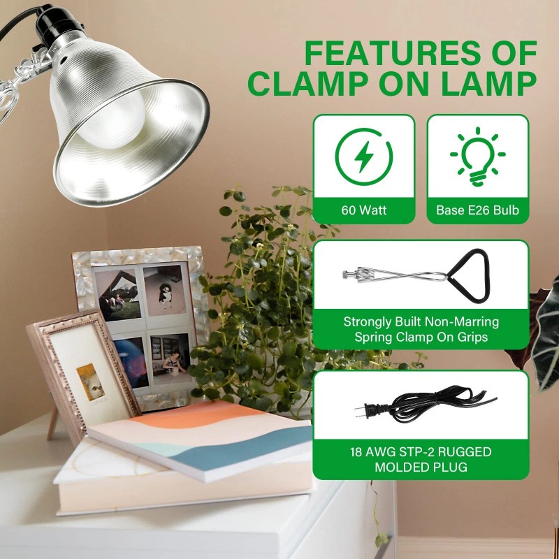 Simple Deluxe 12-Pack Clamp Lamp 5.5 Inch Aluminum Reflector (no