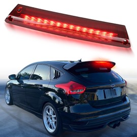 ZDEERAOTO Smoked Full LED 3rd Third Brake Light Replacement for Ford Focus Hatchback & Fiesta Hatchback 2012-2018,Roof Center High Mount Stop Lamp Smoked Lens Assembly