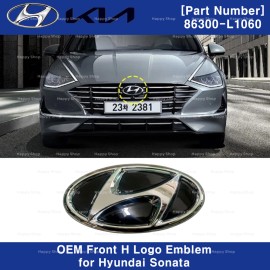 86300L1060 Original OEM Emblema Delantero Marca "H" Cromo para Hyundai Sonata 2020-2024