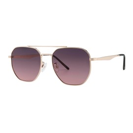 JOOX Large Square Aviator Sunglasses for Men and Women, UV400 Protection and Retro Metal Aviator Frame, Gold/Gradient Purple