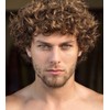 Mens Wig Short Brown Curly Wigs Short Natural Looking Synthetic