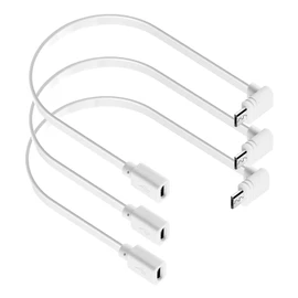 3-Pack Extension Cable for WYZE Cam Pan V3 Camera, 90 Degree Micro USB Adapter, 1 ft Flat Power Cord