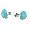 Light Blue Sea Glass Stud Earrings (S117)