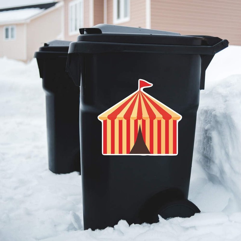 Extra Large 460mm 'Circus Tent' Permanent Sticker Decal for Cars/Windows/Bins/Walls