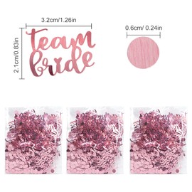 Rose Gold Team Bride Confetti Wedding Glitter Confetti Table Decoration Confetti Paper Hearts 45G for Wedding Celebration Decoration Gift Box Jga Decoration Women Party Decoration Wedding Decoration