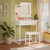LIMGLIM Small Vanity Desk with Mirror and Lights, Makeup Vanity