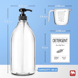 GMISUN Laundry Detergent Dispenser, 2 Pack Liquid Laundry Soap Dispenser, 67oz Storage Container for Farmhouse Laundry Room Decor, Liquid Bottle Organizer for Detergent/Softener/Bleach