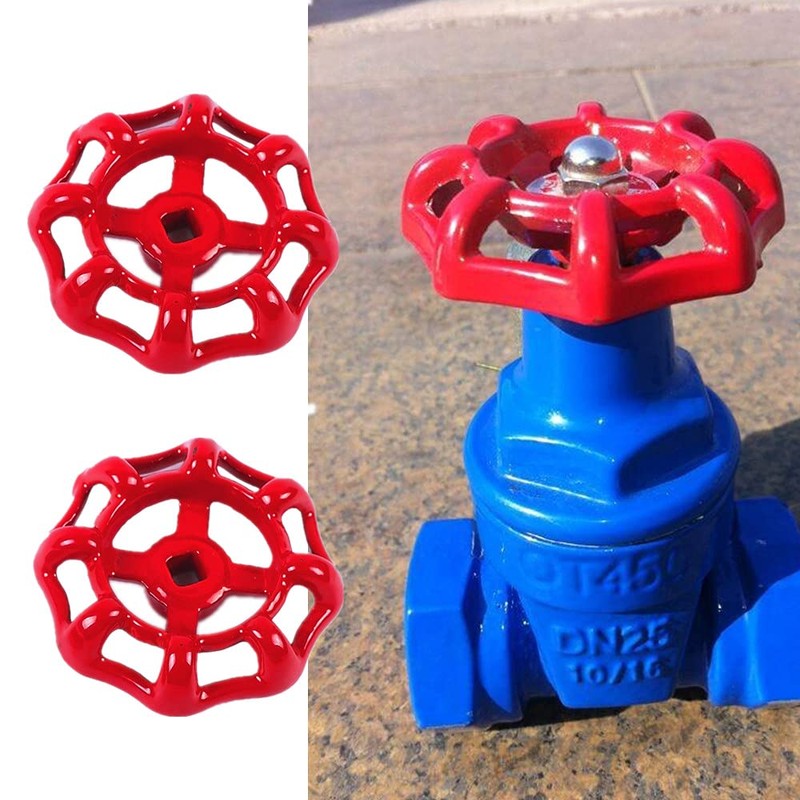 3 Pcs Faucet Handle Gate Valve Red Valve Handwheel Valve