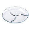 FOYO Round Tempered Glass Serving Platters/Trays - 3 Sectional -10''