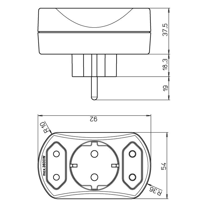 Kopp 177602009 European and Earthing Contact Adapter, White
