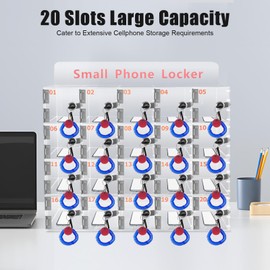Cell Phone Storage Locker,Acrylic Material With Door Locks And Keys, Cell Phone Storage Box With Lock，Cell Phone Lockers For Employees,Wall-Mounted Cabinet Pocket Office Classroom Gym Box (20 Slots)