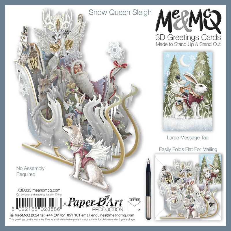 PAPER D'ART - SNOW QUEEN SLEIGH - 3D POP UP