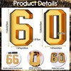 60 Cardboard Numbers for Charcuterie Fillable 13.8'' Black Gold Paper
