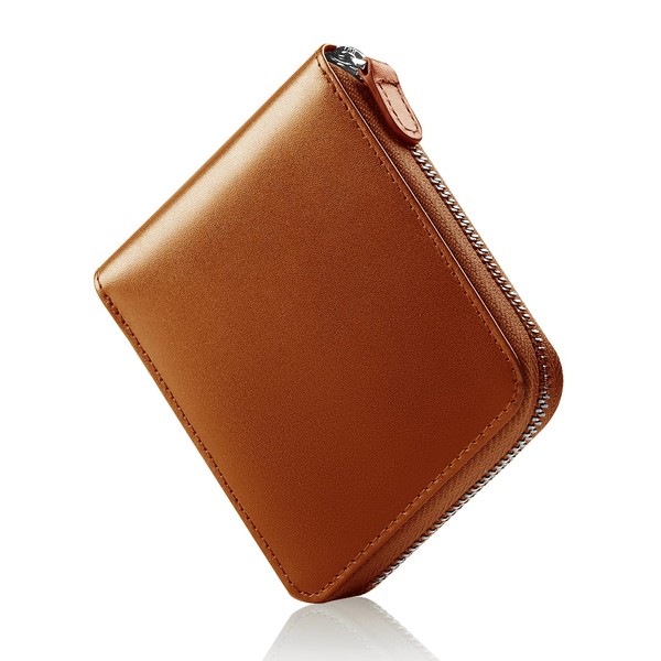 Men's Bi-fold Wallet, Japanese Tochigi Leather, Bi-fold Wallet, YKK Round