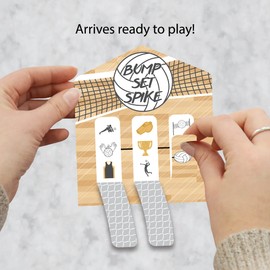 Big Dot of Happiness Bump, Set, Spike - Volleyball - Baby Shower or Birthday Party Game Pickle Cards - Pull Tabs 3-in-a-Row - Set of 12