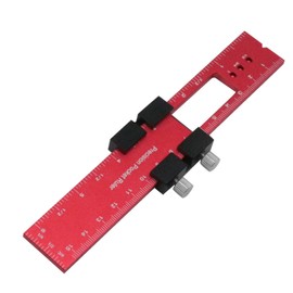 Woodworking Scriber Positioning Scribing Gauge Ruler Aluminum Alloy Measuring Tool with Metric and Imperial Scales for Carpenter