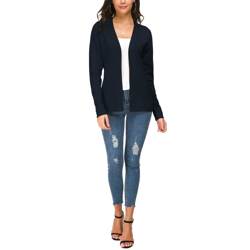 Women's Elegant Casual Long Sleeve Elastic Cardigan Lightweight Solid Knitted