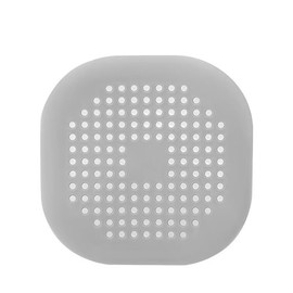 Silicone Drain Cover with Hair Catcher, Anti-Clog Shower Strainer with Suction Cups, 1 Pack, Gray