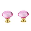 Crystal Drawer Knobs from Hotooldo -30mm Gold Base Glass Drawer