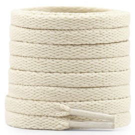 DELELE Flat Shoe Laces for Sneakers: 43 inch Beige 6/25 inch Narrow Athletic Shoelaces 2 Pair