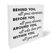Graduation Quote Wood Box Sign Decor Positive Behind You All