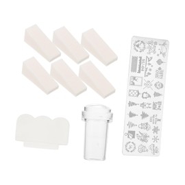 WOONEKY 1 Set Delicate Nail Art Stampers Set Small Transparent Stamper Sponge Templates for Unique Manicure Designs for DIY Nail Enthusiasts and Professionals