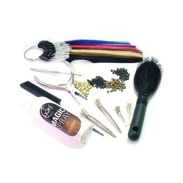 1000 Pcs Micro Ring Beads Locks System For I Shape Keratin Shoelace Stick Tip Human Hair Extensions Kit.