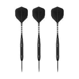 FUZVOL Professional Darts Set Steel Tip-Aluminum Stems Darts Flights with 24 Grams-3 Packs Black