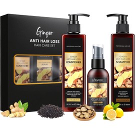 Champú Hair Shampoo，Champú Anticaída de Jengibre，Shampoo Anti-Caída，Ayuda a Reducir la Caída del Cabello y Estimula el Crecimiento Capilar Protege Contra el Frizz para todo tipo