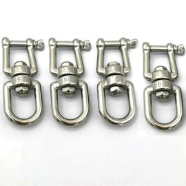 JY-MARINE Stainless Steel 316 Anchor Swivel 3/16" or 5mm Chain Connector for Boat Marine Grade (jaw and Eye Swivel)