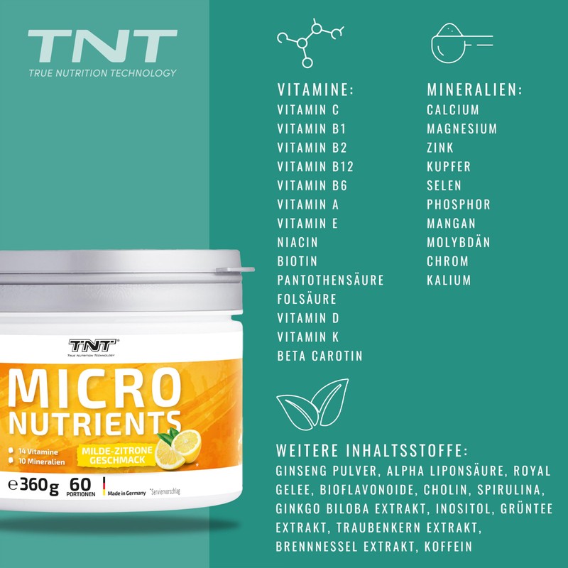 TNT Multivitamin Powder with 24 Vitamins & Minerals (360g) •