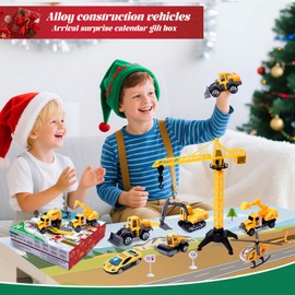 Advent Calendar Children Boys Advent Calendar Car Construction Site Toy Boy Engineering Vehicles Digger 24 Days Gifts for Children Boys Girls Christmas Countdown Calendar