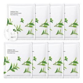 8PCS Face Masks Variety Set,Lightweight Long Lasting Hydrating Sheet Mask,Moisturizing Face Masks Set,Facial Mask Gift Set Suitable for All Skin Types（Green Tea）