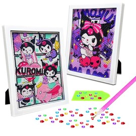 Diamond Painting Children's 2 Pieces, Cartoon Diamond Painting DIY, Diamond Painting Accessories with Picture Frame, 5D Diamond Painting Pictures Anime, Diamond Painting Craft Set Children for