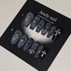 Black Chrome [Handmade Nail Tips] Emily Nail - Short Square